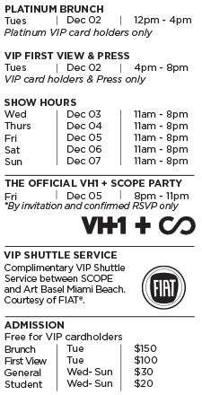 Scope Miami Beach | Schedule